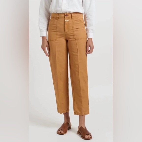NWT CLOSED Abe Pants In Gold Earth MID WAIST CROPPED RELAXED - Picture 6 of 9